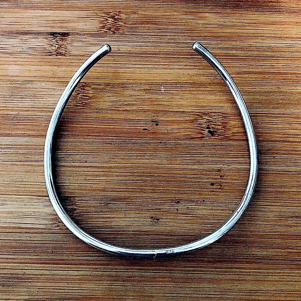 $112  Estate Tube Choker Collar  Sterling  18 Grams  Marked 925 - Picture 5 of 6